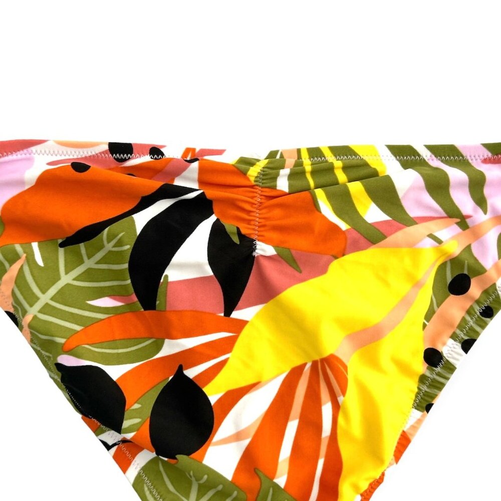 Bar III Swimwear Ruched Bikini Bottom Women's Bikini Tropical Print Size S - Picture 3 of 5